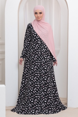 JUBAH PRINTED 36.22 - BLACK